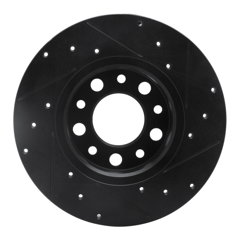 Alfa Romeo Tonale Brake Rotor (1) - Rear Left - R1 Concepts - Drilled & Slotted - Black - `15-`25